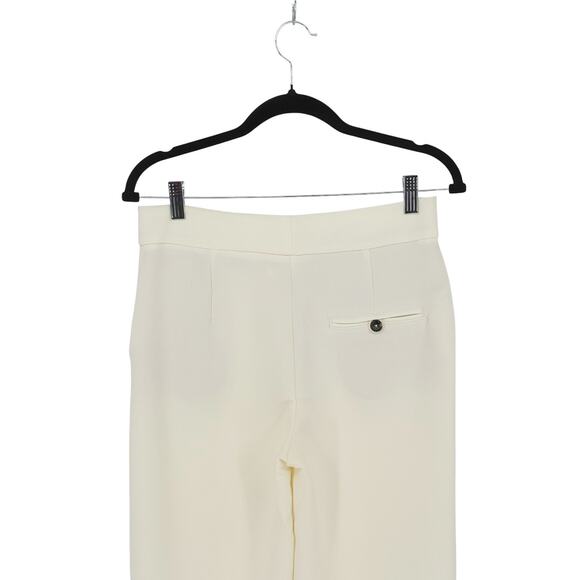 Mango Flowy Palazzo Pants Cream Ecru Ivory High Waist Wide Leg Trousers Size 4 - Picture 10 of 11